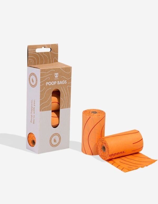 Orange | Compostable Poop Bags | 60 Poop Bags